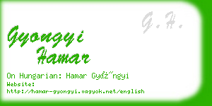 gyongyi hamar business card